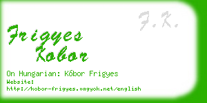 frigyes kobor business card
