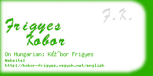 frigyes kobor business card